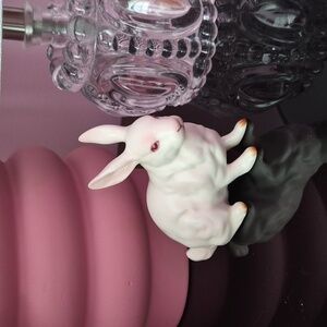 Lefton Pink-Eyed White Rabbit Figurine